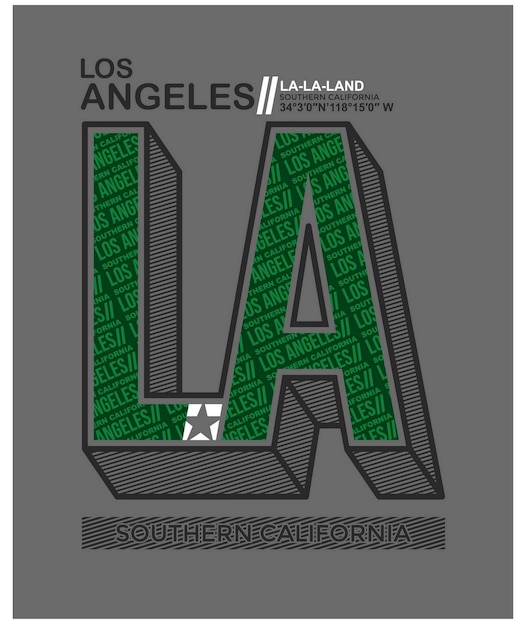 Лос-Анджелес Винтажный типографский дизайн в векторной иллюстрации футболки, одежды и других целей