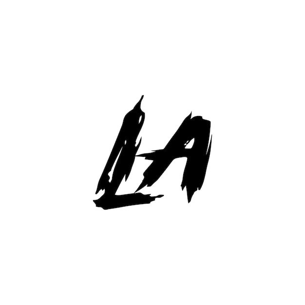 LA monogram logo ontwerp letter tekst naam symbool monochroom logo alfabet karakter eenvoudig logo