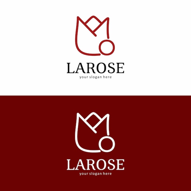 Vettore logo del marchio la rose con la lettera o