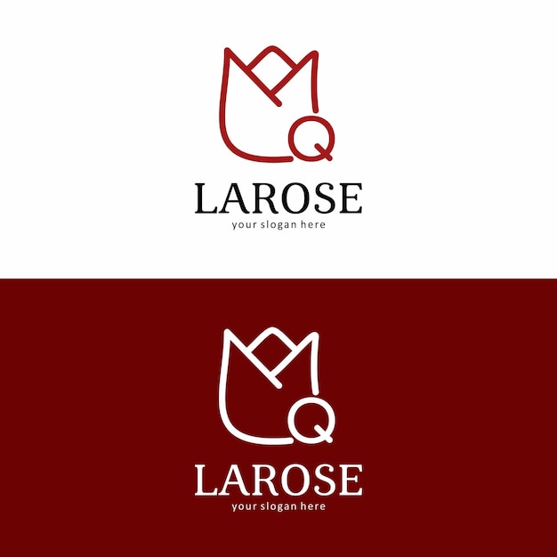 Vettore logo del marchio la rose con la lettera q