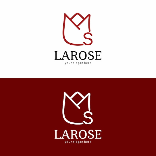 Vettore logo del marchio la rose con la lettera s