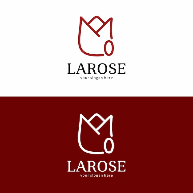 Vettore logo del marchio la rose con il numero 0