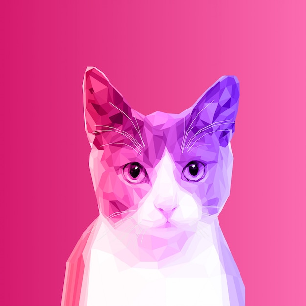 Vector laag polyart. cat