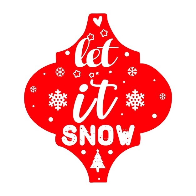 laat het sneeuwen Belettering Premium Vector Design