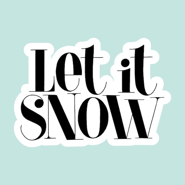 Vector laat het sneeuwen met de hand getekende letters voor de kersttijd. tekst voor sociale media, print, t-shirt, kaart, poster, relatiegeschenk, bestemmingspagina, webdesignelementen. vector belettering typografie.