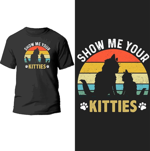 laat me je kattent-shirtontwerp zien.