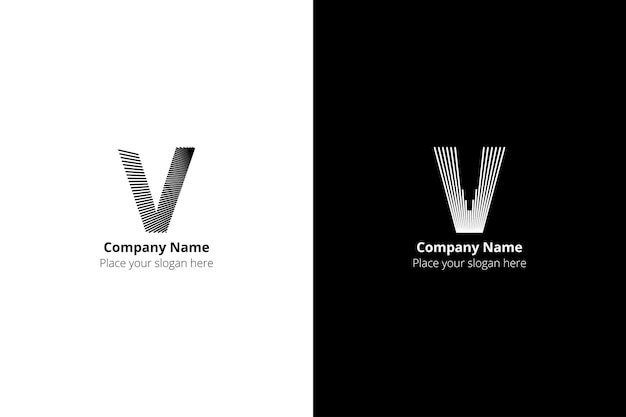 Laatste V flat logo lettermark logo van v