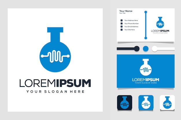 Лаборатория и пульс современный дизайн логотипа