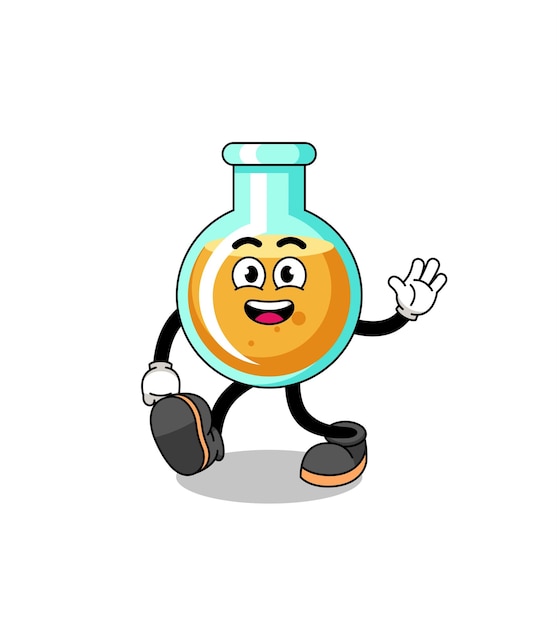 Lab beakers cartoon walking