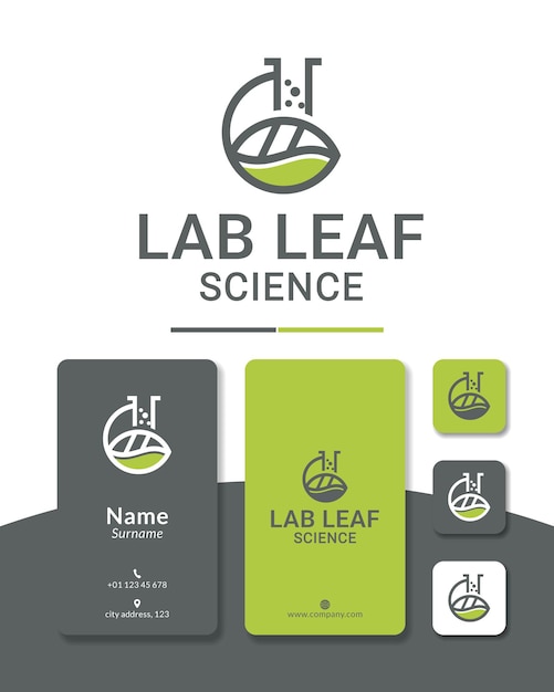 Lab blad logo ontwerp wetenschap natuur