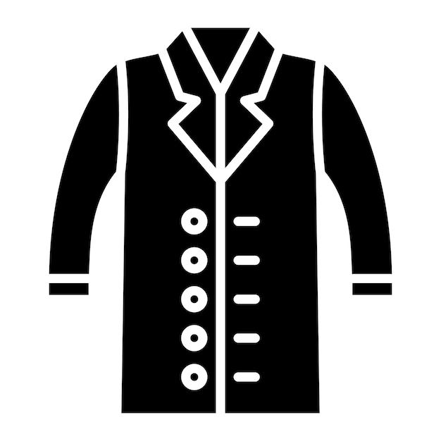 Lab Coat Glyph Solid Black Illustration