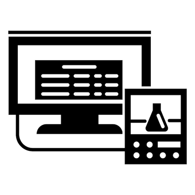 Vector lab digitale monitor pictogram eenvoudige illustratie van lab digitale monitor vector pictogram voor webdesign geïsoleerd op een witte achtergrond