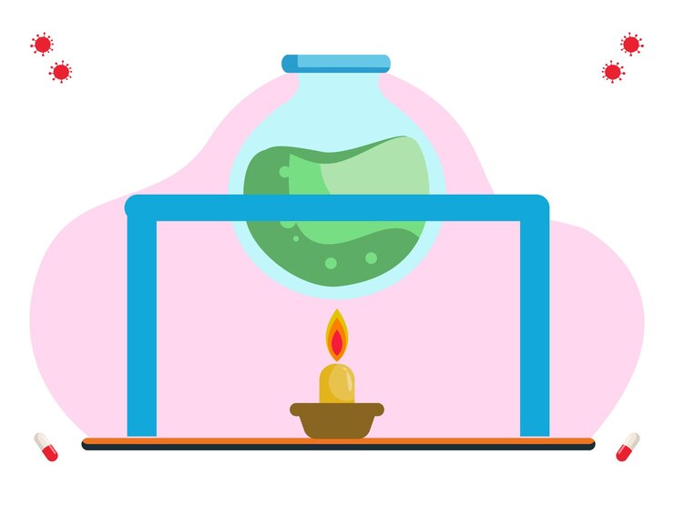 Vector lab flask concept illustration stylish and beautiful