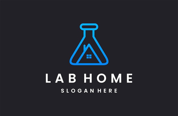 Lab huis logo sjabloon vector illustratie ontwerp