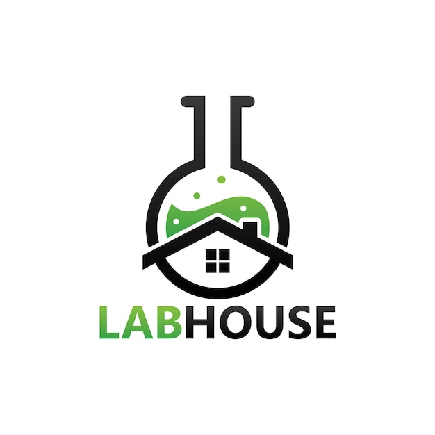 Lab huis logo sjabloonontwerp