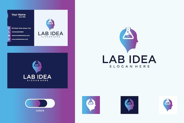 Vector lab idea logo design and business card