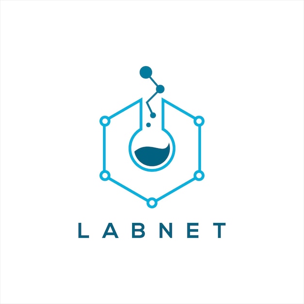 Lab-logo moderne lijnkunsttechnologie