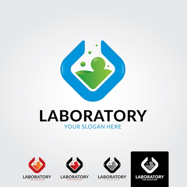 Vector lab logo sjabloon vector ontwerp met negatieve ruimte logo