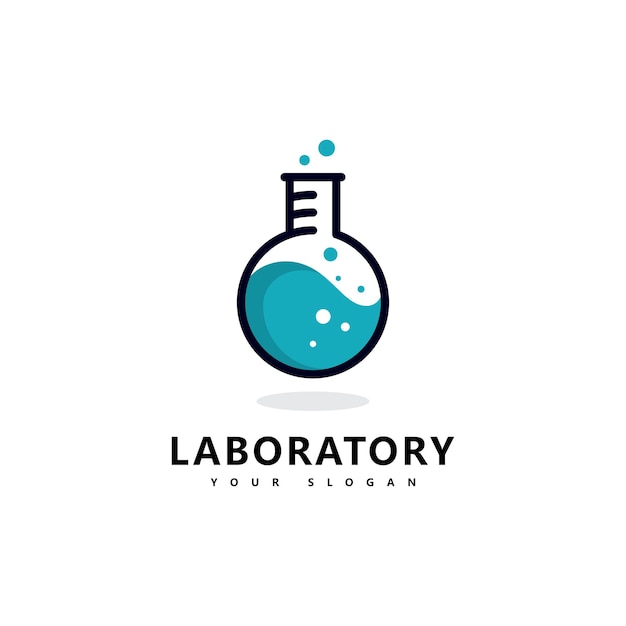 Lab logo wetenschap, laboratorium logo pictogram vector ontwerp