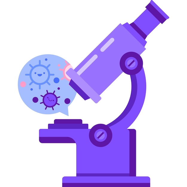 Vector lab medical microscope flat vector icon isolated