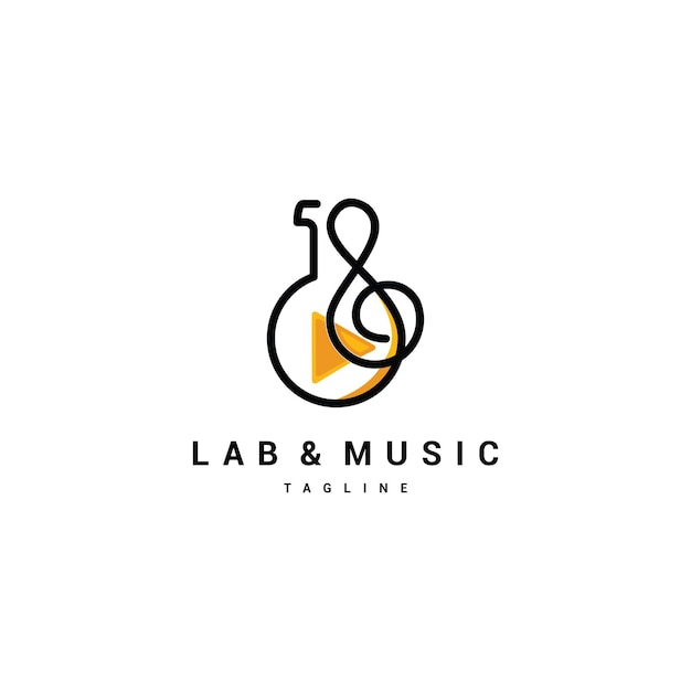 lab muziek logo pictogram illustratie Premium Vector