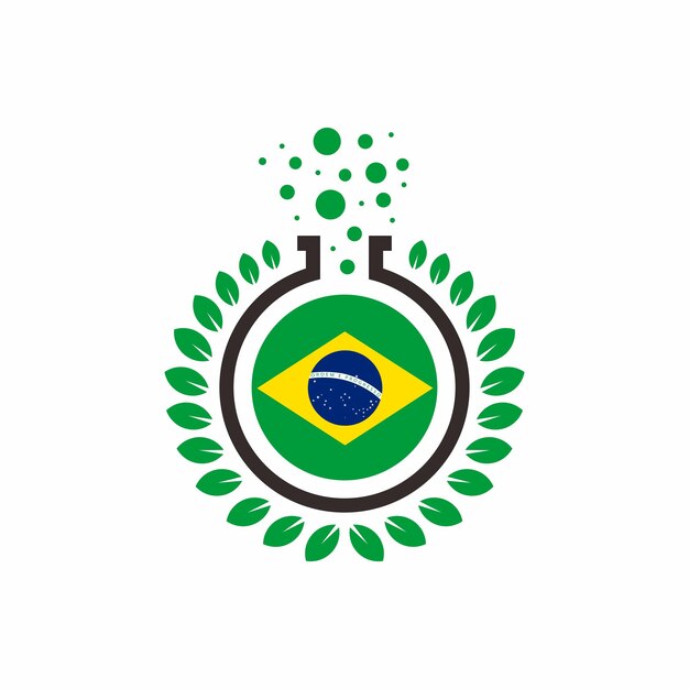 Lab natuurlijke brazilië vector pictogram brazilië blad vector brazilië groen logo vector