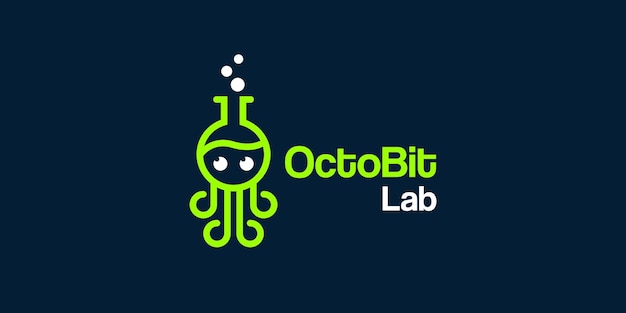 Lab sjabloon vector embleemontwerp met octopus logo illustratie