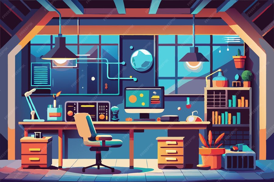 Premium Vector | Lab Space for Coding and Programming Exercises Vector ...