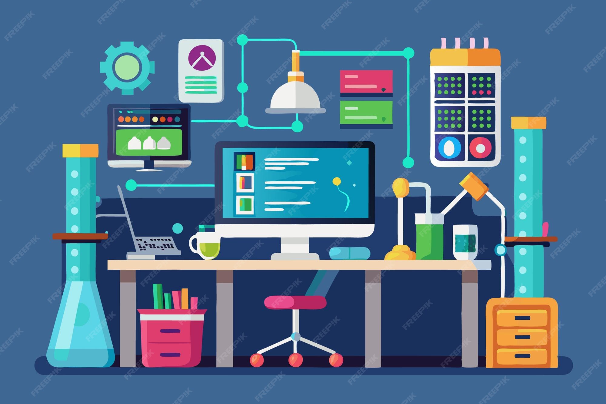 Premium Vector | Lab Space for Coding and Programming Exercises Vector ...