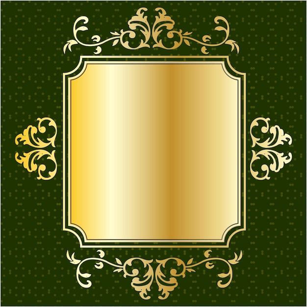 Etichetta banner bordo lastra lusso oro reale vintage ornamentale floreale decorativo design