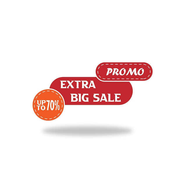 Label banner extra big sale promo up to 70 percent