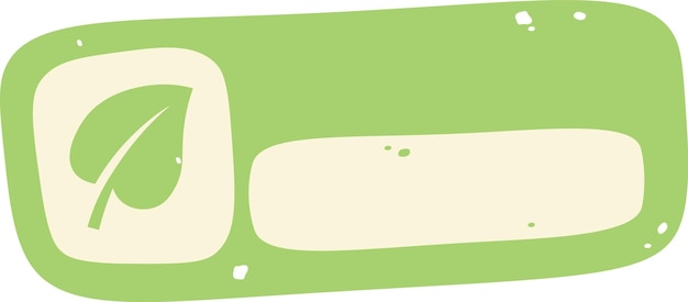 Vector label banner with leaf