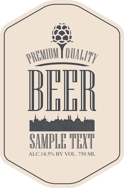 Label beer with the old town