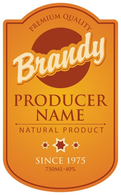 Vector label for bottle of brandy