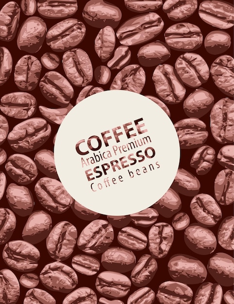 Vector label for coffee beans package