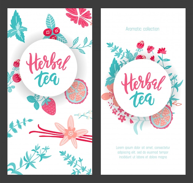 Vector label design template for herbal tea