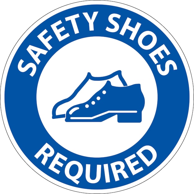 label floor sign safety shoes required