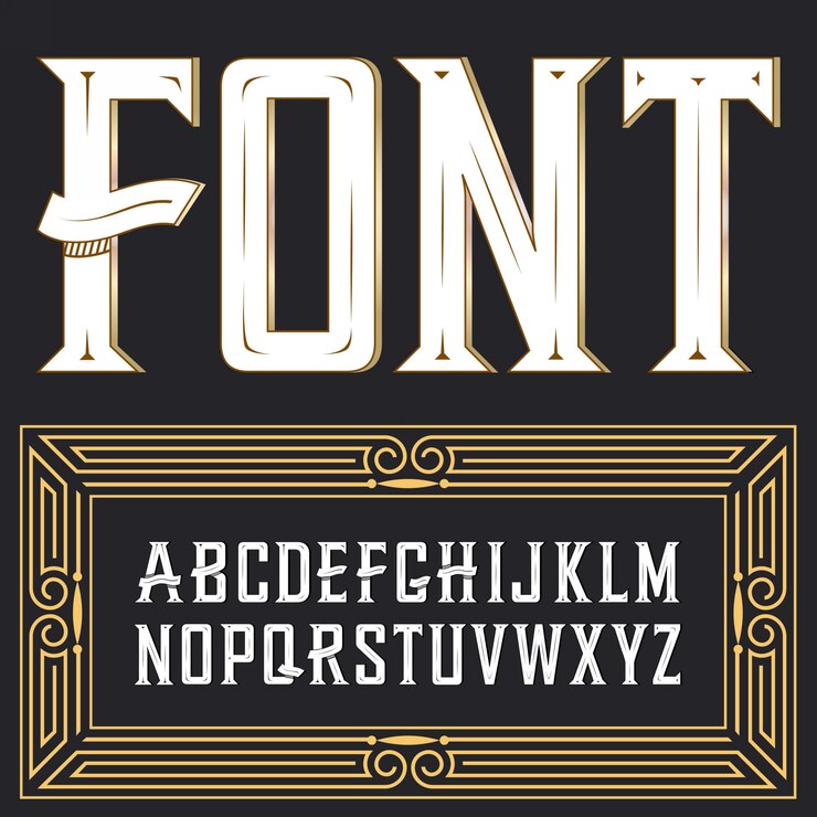  label font with ornament