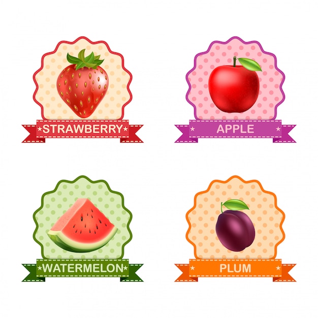 Vector label for fruits