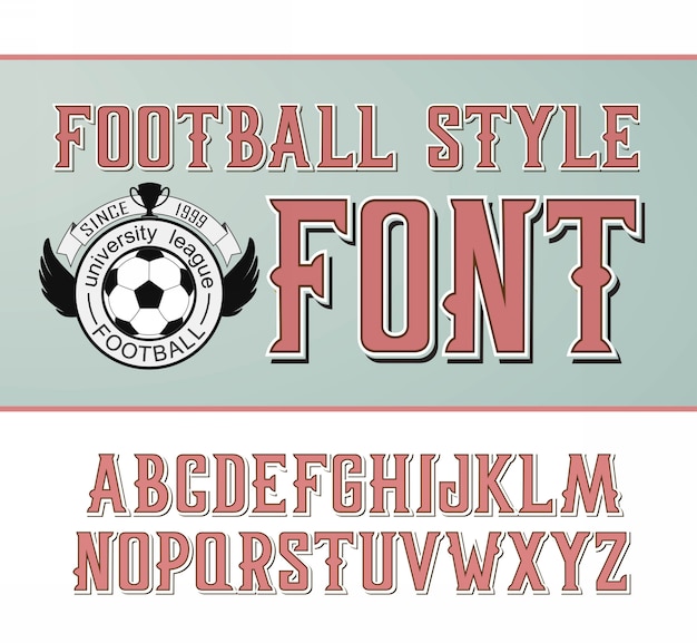 label lettertype, voetbalstijl