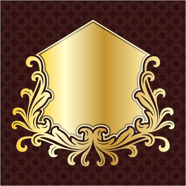 label luxury decorative golden sticker slab royal frame board