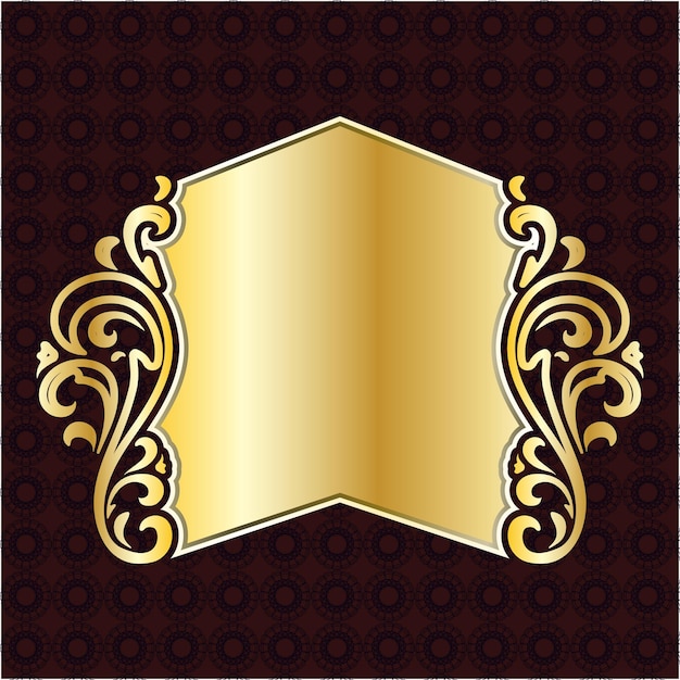 label luxury decorative golden sticker slab royal frame board