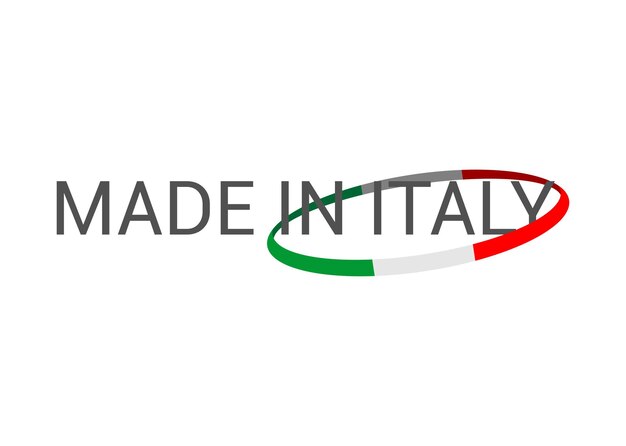 Vettore etichetta del made in italy