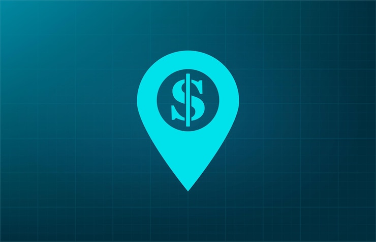 Vector label for map symbol vector illustration on blue background eps 10