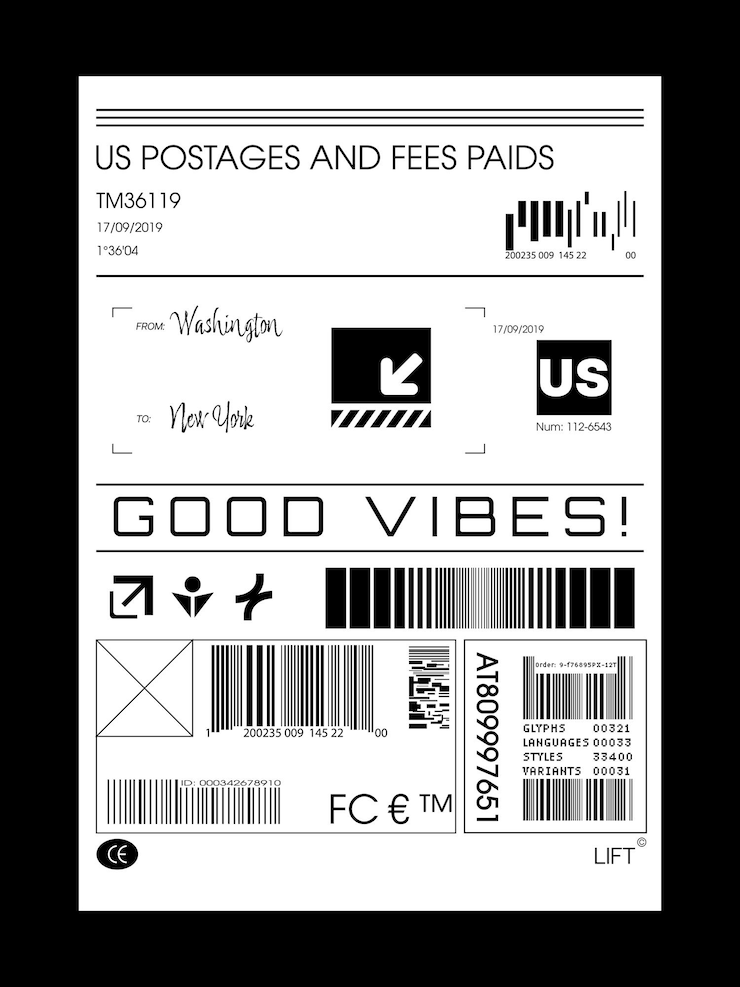 Vector label pack design vector graphic asset for streetwear apparel and clothing design