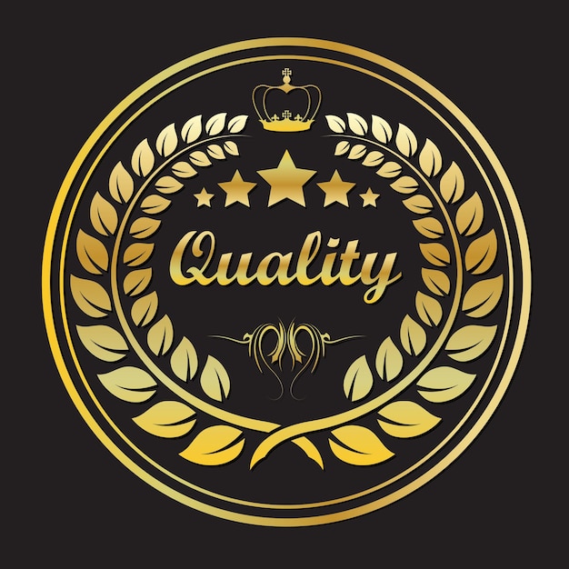 Vector label of quality or sports competition reward with symbol of good service