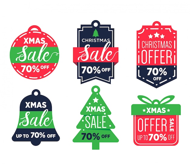 Vector label sales christmas