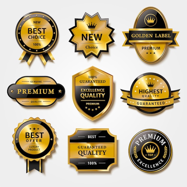 Vector label set for premium products