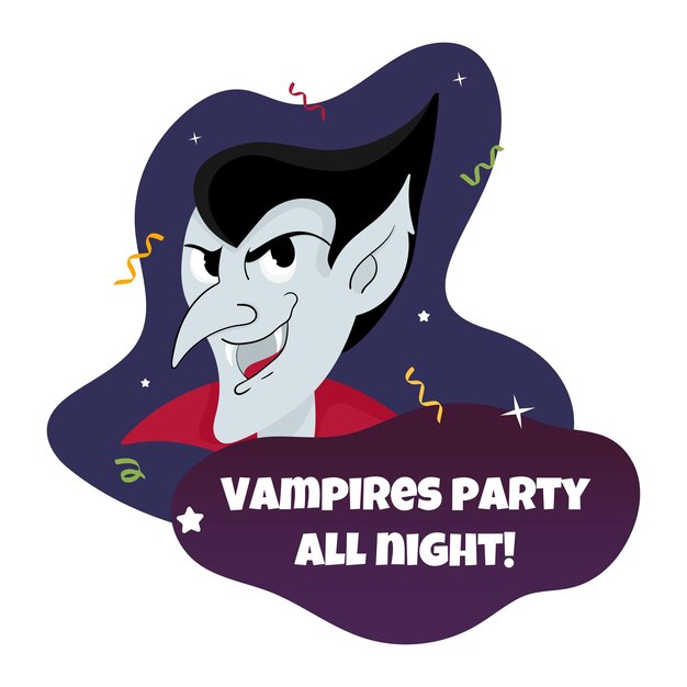 Label sticker postcard etc with a popular Halloween phrase Vector illustration