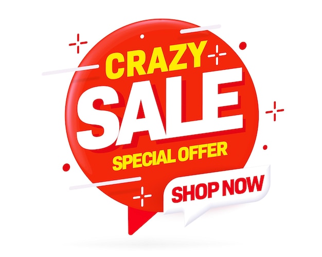 Label sticker with crazy sale special offer